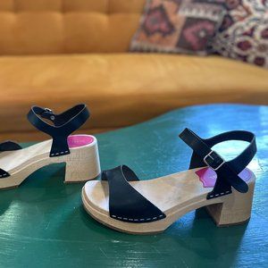 Swedish Hasbeens Black Mia Sandal